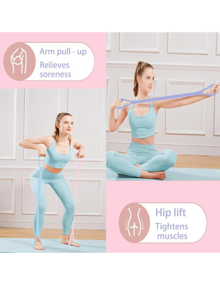 Bandas de Resistencia en Figura 8 qiyeyeye para Yoga y Pilates