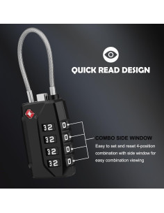 Candados de Equipaje TSA Diyife, 2 Paquete, 4 Dígitos 2