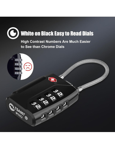 Candados de Equipaje TSA Diyife, 2 Paquete, 4 Dígitos