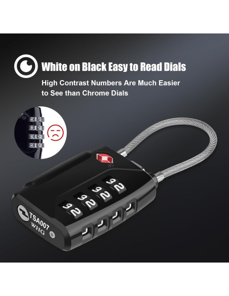 Candados de Equipaje TSA Diyife, 2 Paquete, 4 Dígitos