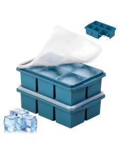 Bandejas de Hielo Grandes OAOZFWY - Silicona 2 Pulgadas 2 Piezas