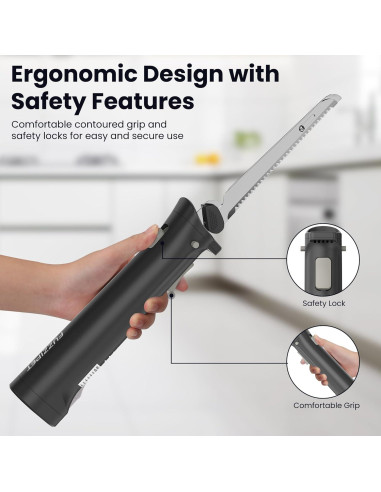 Cuchillo Eléctrico Inalámbrico Fuzzipet MHMEK001 4 Cuchillas