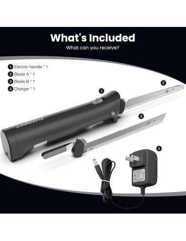 Cuchillo Eléctrico Inalámbrico Fuzzipet MHMEK001 4 Cuchillas