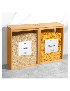 Dispensador de Alimentos 2L EdgeCrest de Bambú Hermético