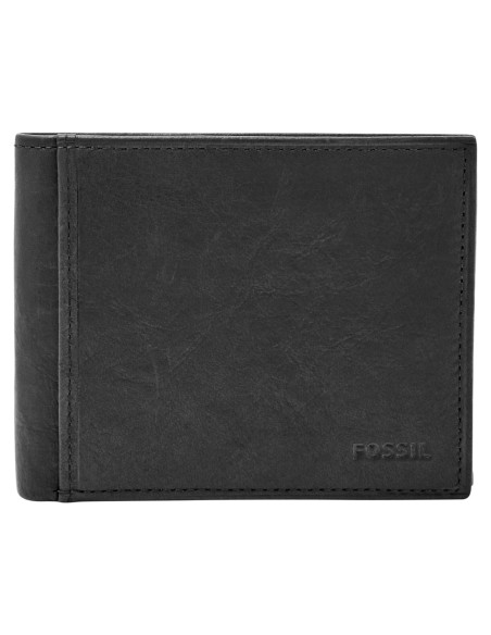 Billetera Bifold de Cuero Fossil Ingram con Bloqueo RFID - Negro