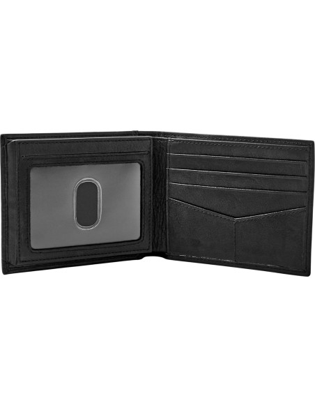 Billetera Bifold de Cuero Fossil Ingram con Bloqueo RFID - Negro