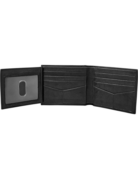 Billetera Bifold de Cuero Fossil Ingram con Bloqueo RFID - Negro