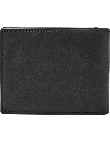 Billetera Bifold de Cuero Fossil Ingram con Bloqueo RFID - Negro