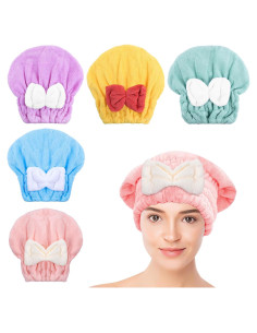 Gorros de Secado de Cabello Kldnkig Microfibra 28x25 cm - 5 Unidades