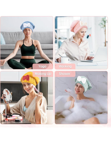 Gorros de Secado de Cabello Kldnkig Microfibra 28x25 cm - 5 Unidades