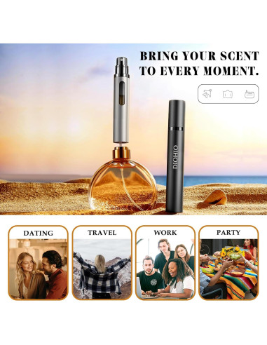 Atomizador de Perfume Refillable DIOHIO 10ml 3PCS A Prueba de Fugas