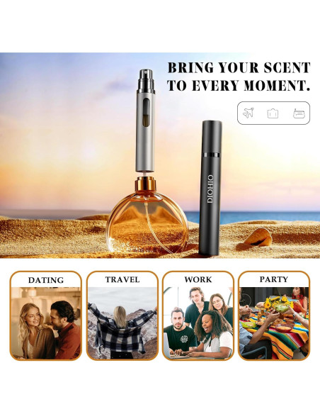Atomizador de Perfume Refillable DIOHIO 10ml 3PCS A Prueba de Fugas