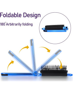 Cepillo de Pelo Plegable con Espejo MOZEAT LENS Azul 2