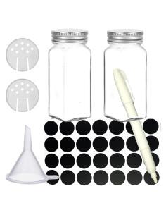 Juego de Tarros de Especias de Vidrio JZMYXA 2 Piezas 4 oz