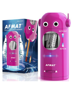 Sacapuntas Eléctrico AFMAT Robot 7-11.5mm Recargable Púrpura