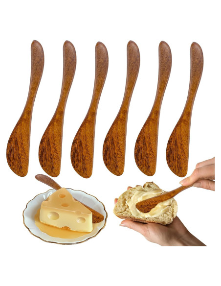 Paquete de 6 cuchillos de mantequilla Thinslimer de madera