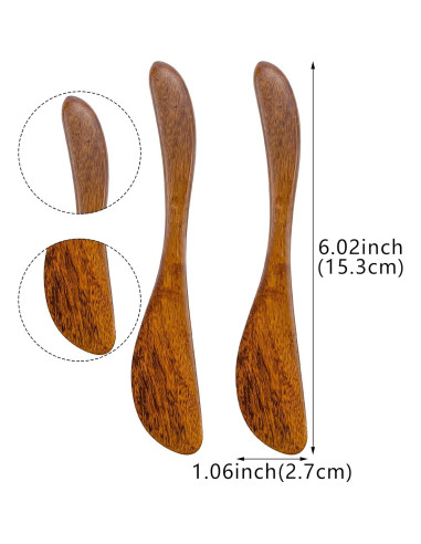 Paquete de 6 cuchillos de mantequilla Thinslimer de madera