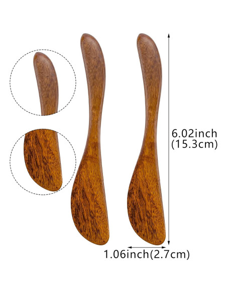 Paquete de 6 cuchillos de mantequilla Thinslimer de madera