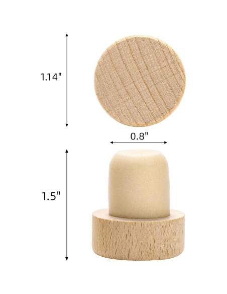 60 Tapones de Corcho en Forma de T Eorbow para Vino