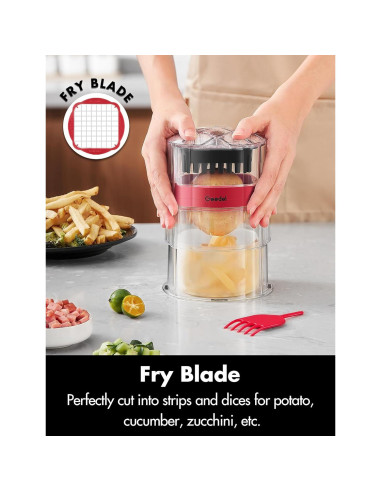 Cortador de Papas Fritas Geedel Manual con 3 Cuchillas Afiladas