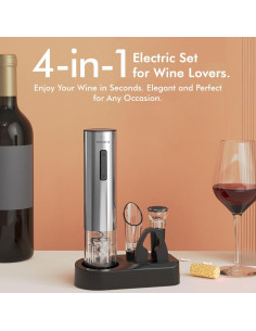 Sacacorchos Eléctrico Novara 4 en 1 Recargable Acero Inoxidable 2