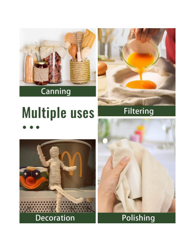 Gasa de Algodón Dynta Grado 100 8 Piezas 20x20 cm Reutilizables