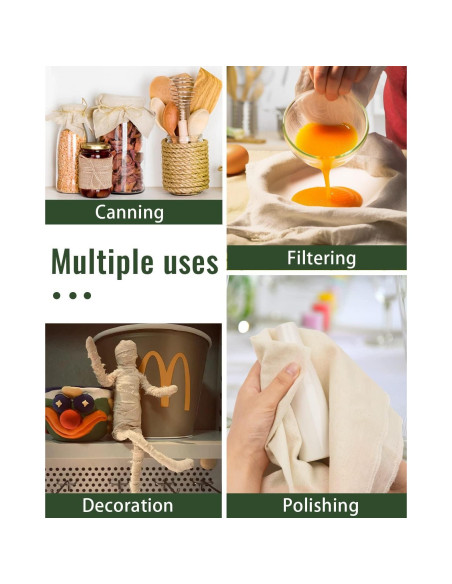 Gasa de Algodón Dynta Grado 100 8 Piezas 20x20 cm Reutilizables