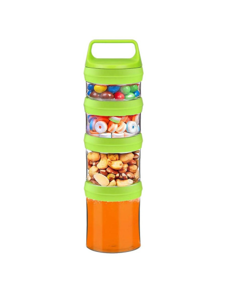 Tarros Apilables Seleware para Snacks, 4 Piezas 916ml Verde