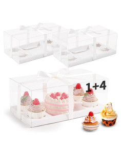 Cajas de Cupcakes Transparentes JCD 1+4 - 3 Piezas