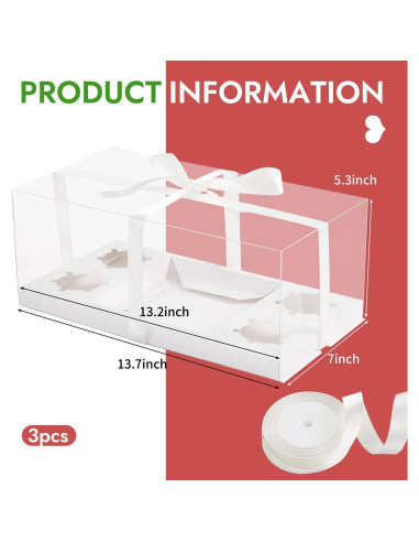 Cajas de Cupcakes Transparentes JCD 1+4 - 3 Piezas