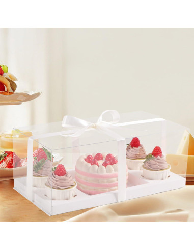 Cajas de Cupcakes Transparentes JCD 1+4 - 3 Piezas