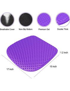 Cojín de Gel TONINT Grande 43x38 cm Antideslizante Suave 2