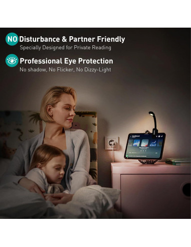 Luz de Libro Recargable Somisgarden AI4800BM 9 LEDs 50H USB-C