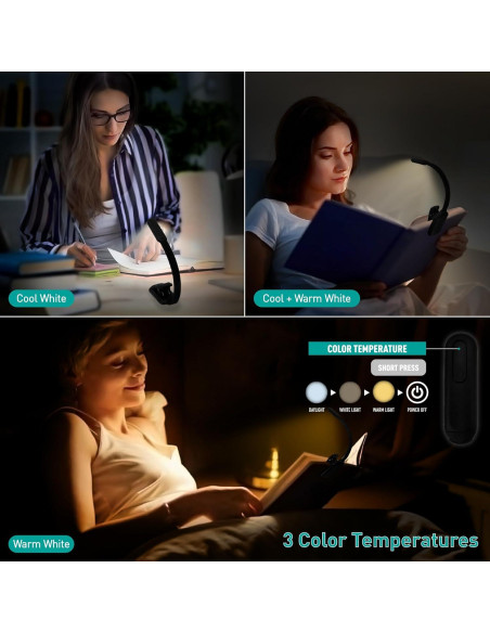 Luz de Libro Recargable Somisgarden AI4800BM 9 LEDs 50H USB-C