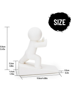 Tope de Puerta Decorativo Omoojee Blanco Antideslizante 2