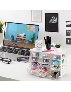 Organizador de Escritorio Eorbow 3 Paquetes 12 Cajones Plástico 2