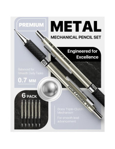 Juego de Lápices Mecánicos Metálicos Four Candies 0.7mm - 6 Piezas 2