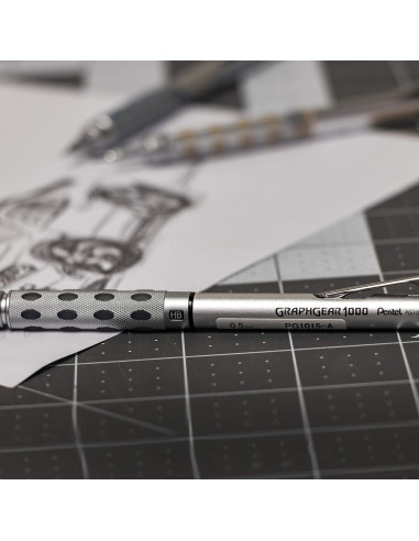 Lápiz Mecánico Pentel GraphGear 1000 0.5mm Cuerpo Negro