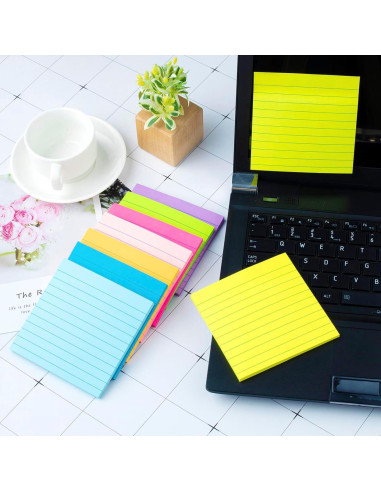Notas Adhesivas Rayadas Kozerite 10.16x10.16cm 8 Colores
