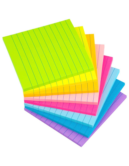 Notas Adhesivas Rayadas Kozerite 10.16x10.16cm 8 Colores