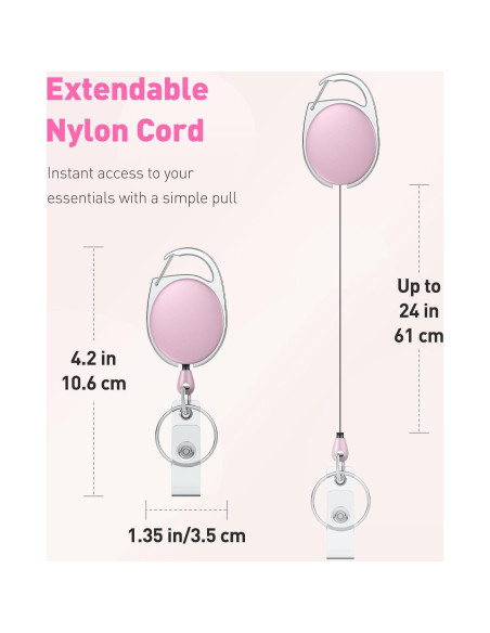 Carrete Retráctil Uniclife 2 Paquete Rosa 61 cm Resistente