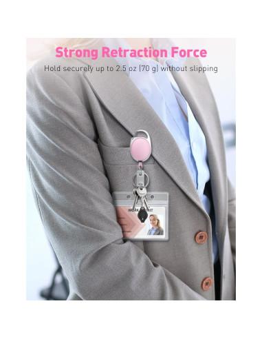 Carrete Retráctil Uniclife 2 Paquete Rosa 61 cm Resistente