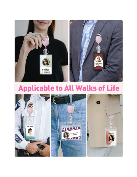 Carrete Retráctil Uniclife 2 Paquete Rosa 61 cm Resistente