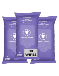 Toallitas Limpiadoras de Pantallas Cables Elegantes - 90 Unidades