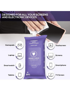 Toallitas Limpiadoras de Pantallas Cables Elegantes - 90 Unidades 2