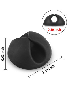 Clips de Cable Adhesivos Tifanso 6PCS Negro - Organizador de Escritorio 2