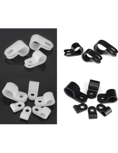 Bigtrans Clips de Alambre de Nylon Tipo R 305 Pcs - 5 Tamaños