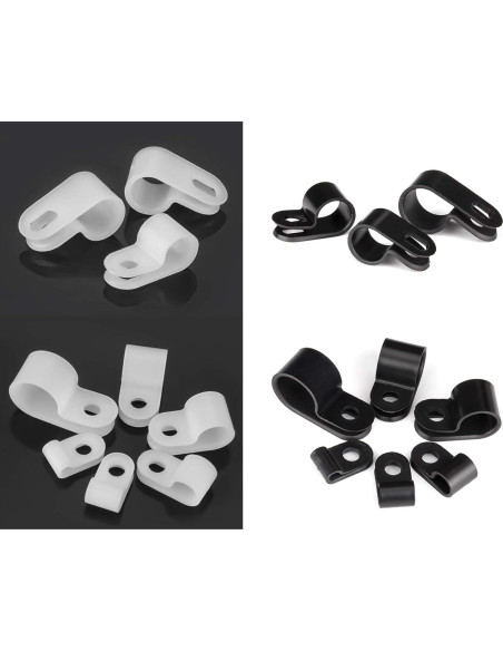 Bigtrans Clips de Alambre de Nylon Tipo R 305 Pcs - 5 Tamaños