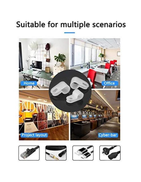 Bigtrans Clips de Alambre de Nylon Tipo R 305 Pcs - 5 Tamaños