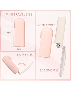 3 Rodillos Quitapelusas Mini Portátiles KURTOPLLY Rosa 10x3cm 2